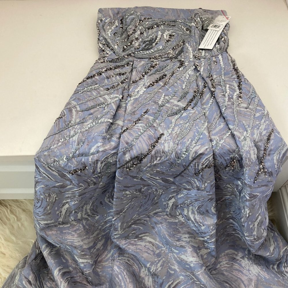 AIDAN MATTOX JACQUARD STRAPLESS FORMAL DRESS - Picture 10 of 14